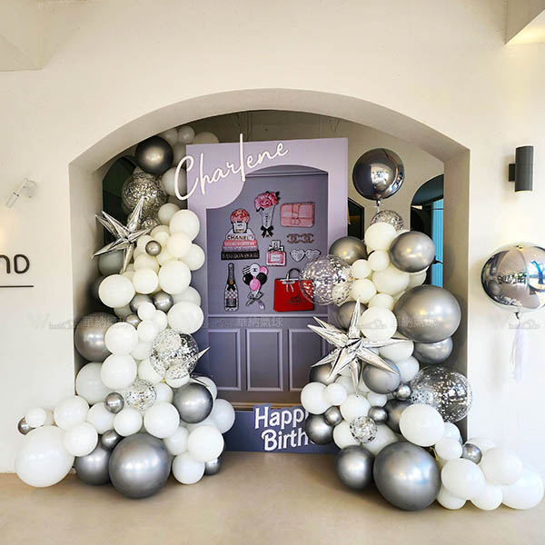 銀白世界生日佈置組