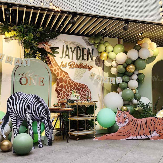 綠色叢林週歲佈置組