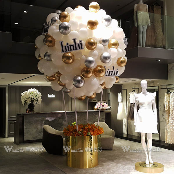 400公分超大雪白熱氣球佈置組