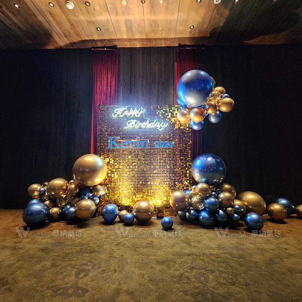 奢華金藍閃亮板佈置組 