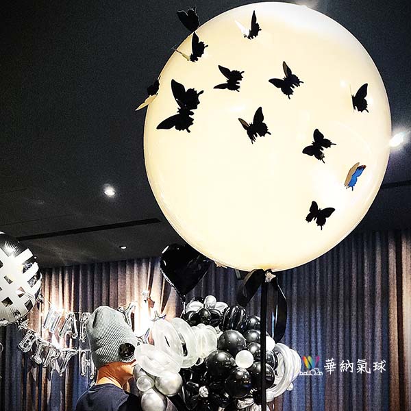 60公分網美黑蝶晶透球