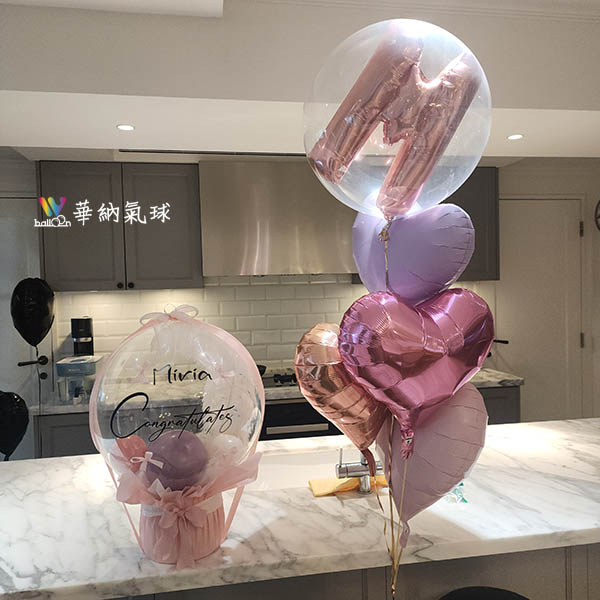 天使羽毛字母球串氣球組